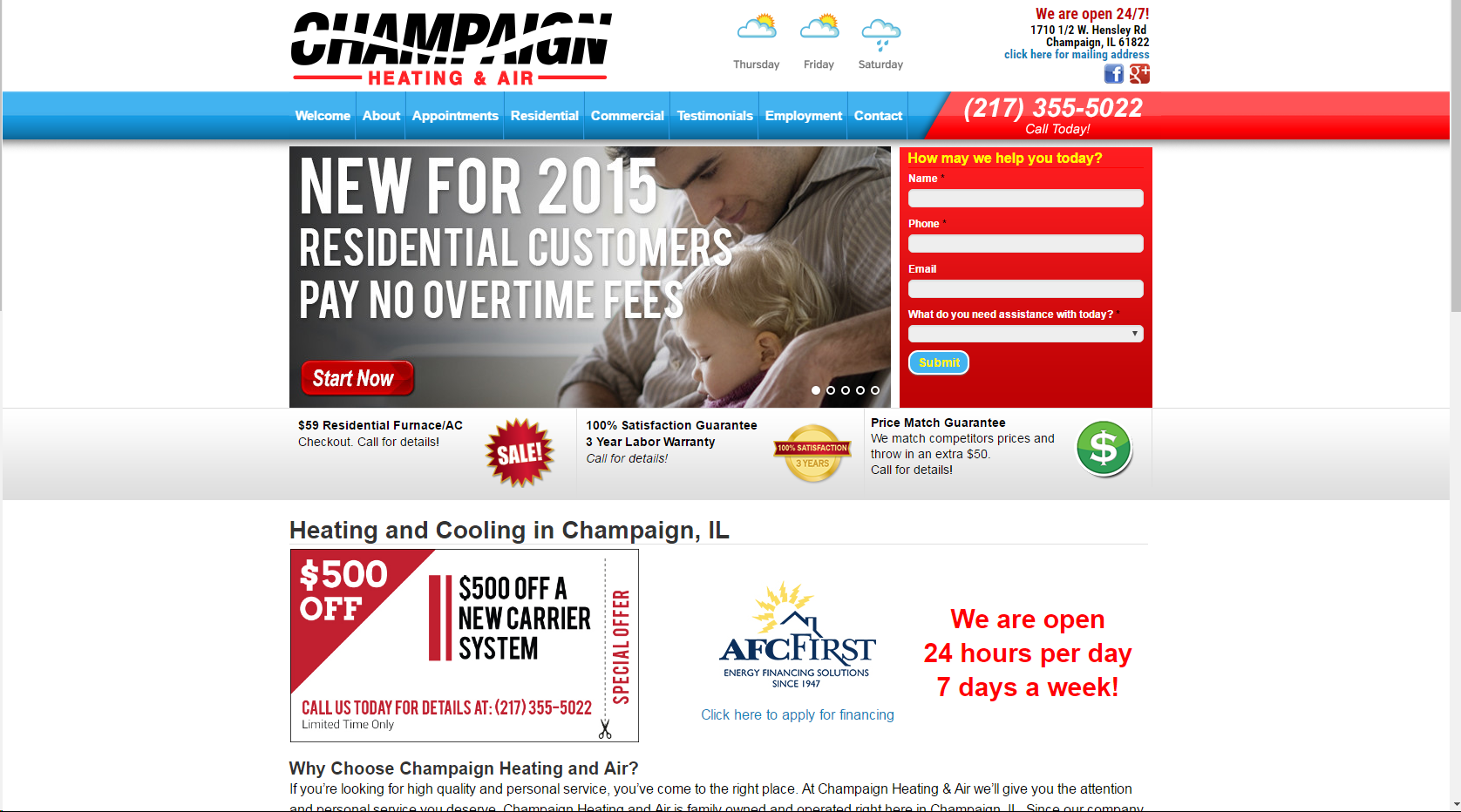 Champaign Heating Air Before After Website Design By Mavidea Champaign Heating Before