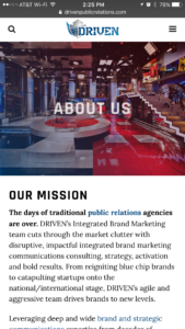 Driven Public Relations - Phone - About Page